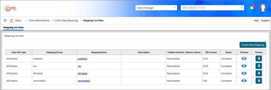 Mapping List View